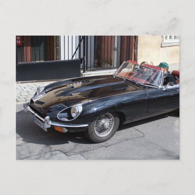 Carte Postale Type Jaguar E noir (Devant)