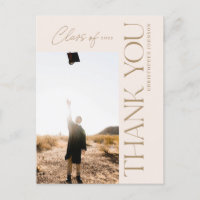 Type moderne Graduation Merci Photo Gold Blush