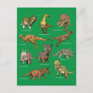 Carte Postale Types d'illustrations de dinosaures