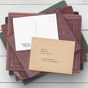 Carte Postale Typewriter William Shakespeare Love All Cote