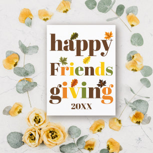 Carte Postale Typographie colorée Happy Friendsgiving fall