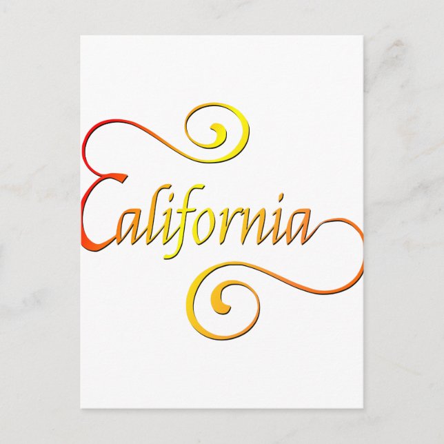 Carte Postale Typographie de Californie (Devant)