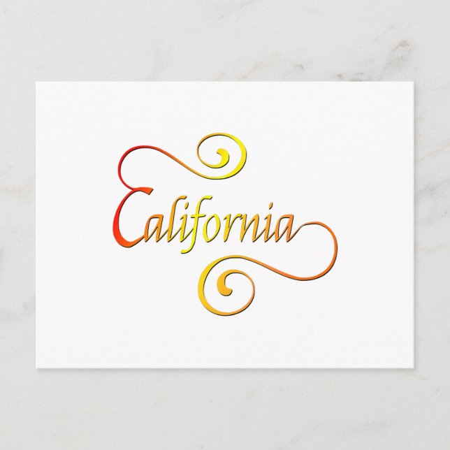 Carte Postale Typographie de Californie (Devant)