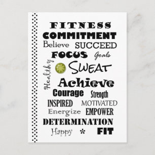 Carte Postale Typographie de la condition physique motivationnel