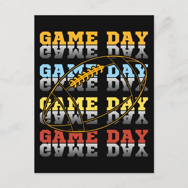 Carte Postale Typographie de l'amoureux du football du Jeu (Devant)