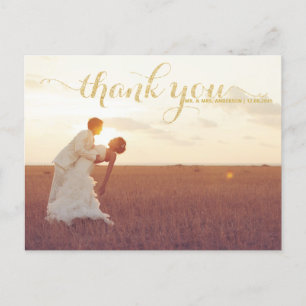 CARTE POSTALE TYPOGRAPHIE DE PARTIES SCINTILLANT D'OR MERCI MARI