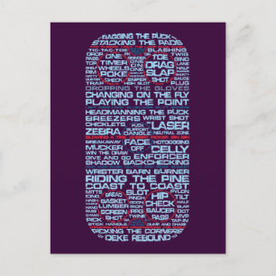 Carte Postale Typographie de patinoire de hockey