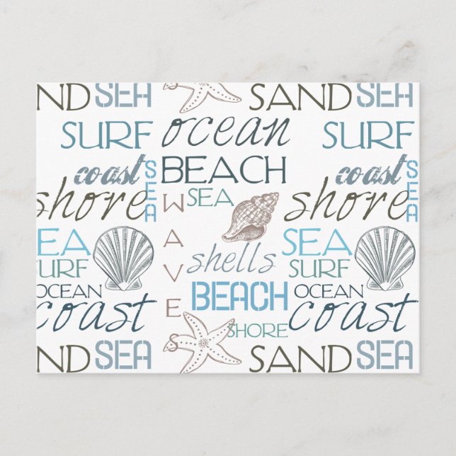 Carte Postale Typographie de plage (Devant)