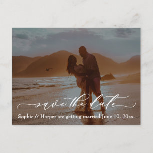 Carte Postale Typographie de police de luxe Romantic Beach Photo