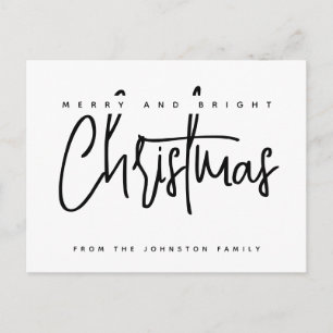 Carte Postale Typographie de script moderne Joyeux Noël