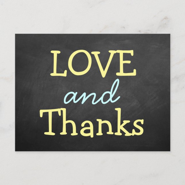 Carte Postale Typographie de tableau moderne Mariage Merci (Devant)