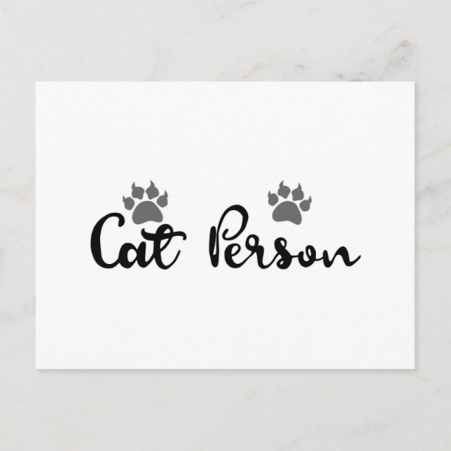 Carte Postale Typographie d'une personne de chat (Devant)
