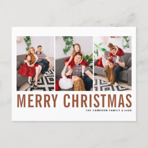 Carte Postale Typographie en terre cuite Collage photo de Noël