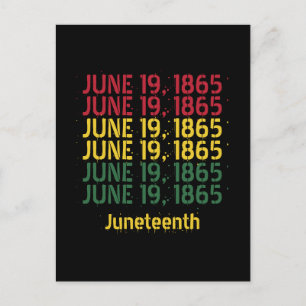 Carte Postale Typographie Histoire des Noirs 19 juin 1865 1865
