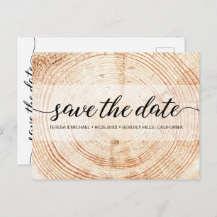 Carte Postale Typographie Mariage rustique Texture du grain de b