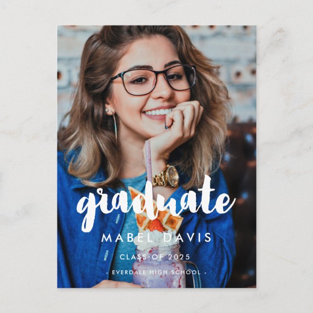 Carte Postale Typographie moderne Diplôme photo (Devant)