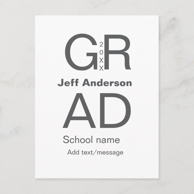 Carte Postale Typographie moderne graduation simple minimum c (Devant)