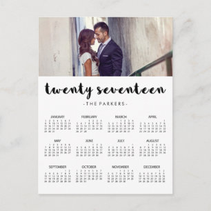 Carte Postale Typographie moderne minimale 2017 Calendrier photo