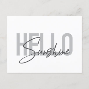 Carte Postale Typographie moderne, simple et cool Bonjour Sunshi
