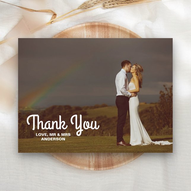 Carte Postale Typographie superposer Mariage Couple Merci photo (Créateur téléchargé)