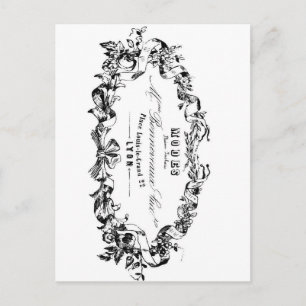 Carte Postale Typographie vintage Design des modes de ruban fran