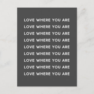 Carte Postale Typographie Word Inspirationnelle Noire