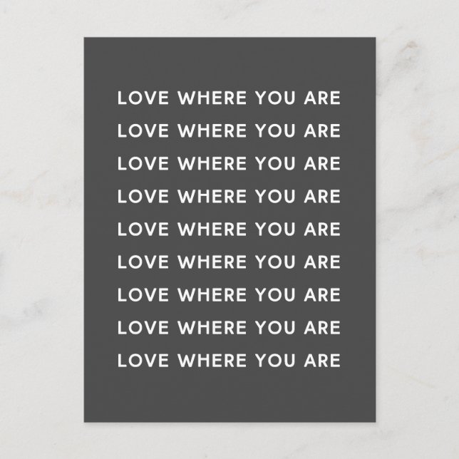Carte Postale Typographie Word Inspirationnelle Noire (Devant)
