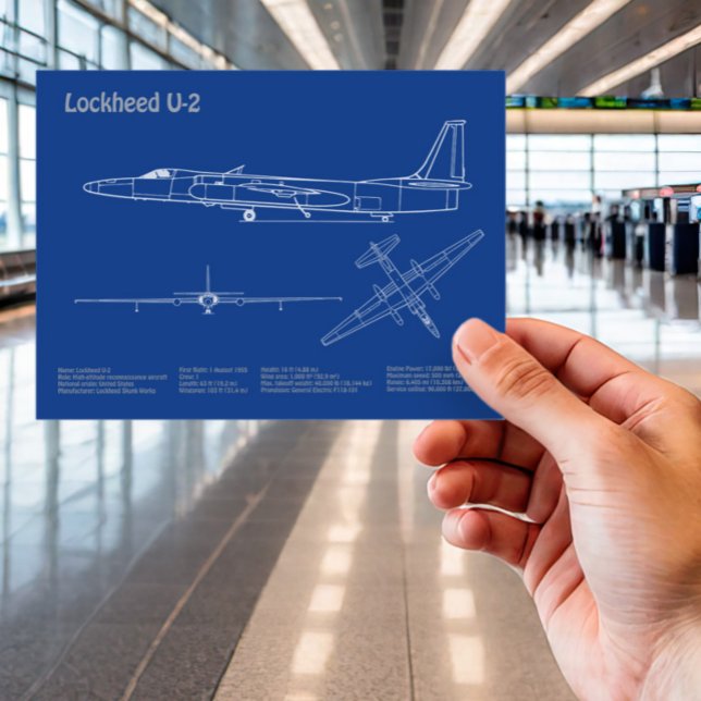 Carte Postale U-2 Dragon Lady - Plan directeur de l'avion AD (Créateur téléchargé)