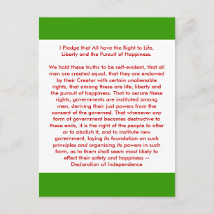 Carte Postale ! ! U Créer une déclaration d'indépendance