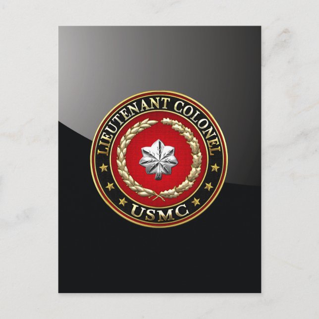Carte Postale U.S. Marines : Lieutenant-colonel (USMC LtCol) [3D (Devant)