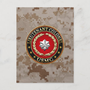 Carte Postale U.S. Marines : Lieutenant-colonel (USMC LtCol) [3D