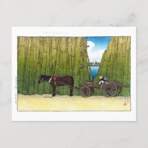 Carte Postale Ukiyoe - hasui - C08 - Par le fleuve Sumida Aroun.