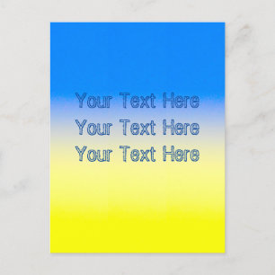 Carte Postale Ukraine bleue et jaune Texte personnalisé inspiré