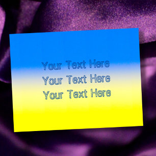 Carte Postale Ukraine bleue et jaune Texte personnalisé inspiré