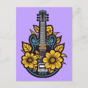 Carte Postale Ukulele couleur personnalisée