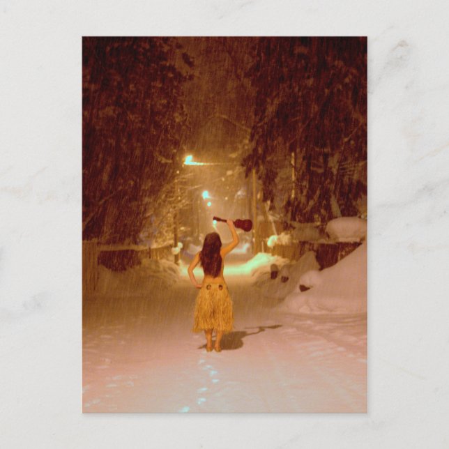 Carte Postale Ukulele hiver merveilleux (Devant)