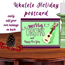 Carte Postale Ukulele Joyeux Noël et Bonne Année