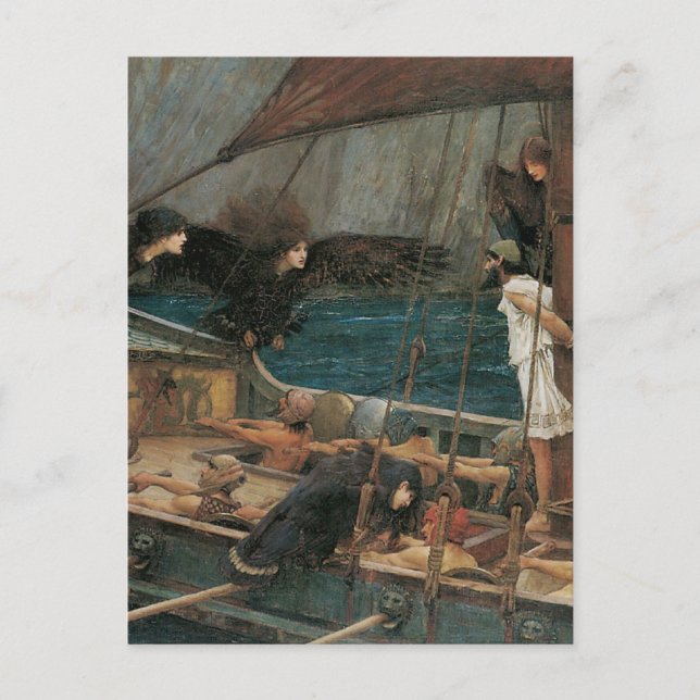 Carte Postale Ulysse et les sirènes par John William Waterhouse (Devant)