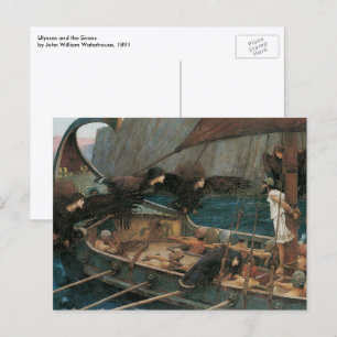 Carte Postale Ulysse et les sirènes par John William Waterhouse