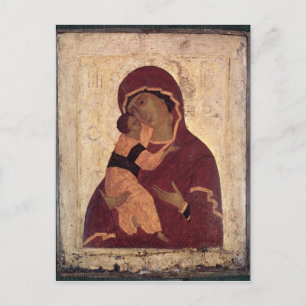 Carte Postale Umilenie Vierge de Wladimir, École de Moscou