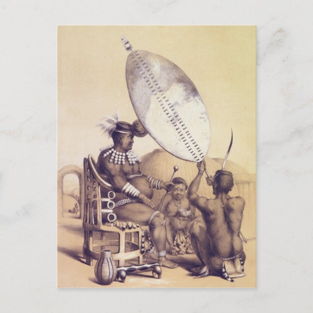 Carte Postale Umpanda, roi de l'Amazoulou, 1849 (Devant)