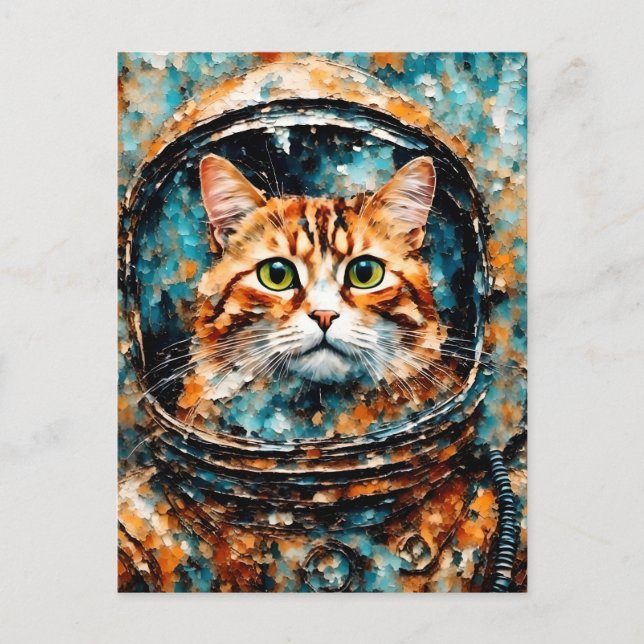 Carte Postale un adorable astronaute de chat (Devant)