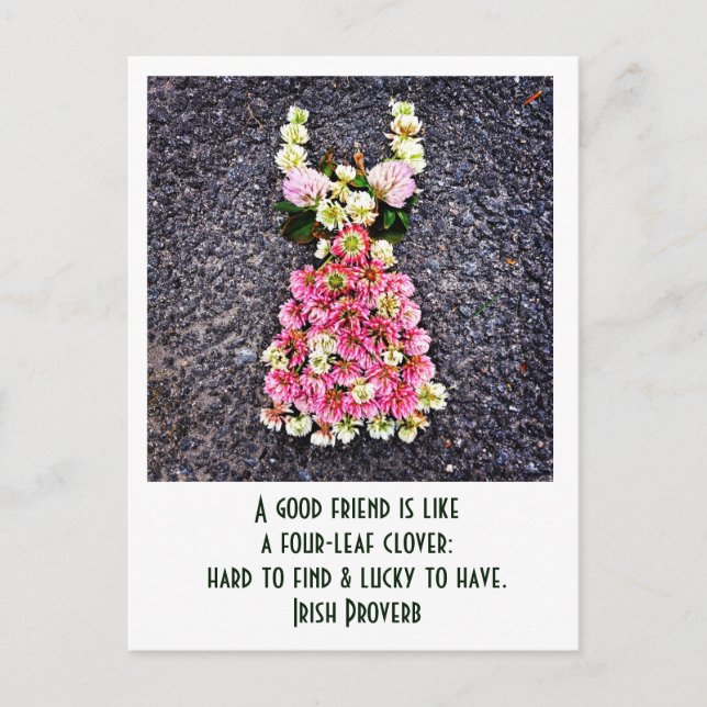 Carte Postale Un ami est comme un trèfle à quatre feuilles... (Devant)