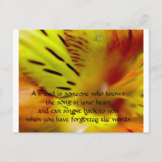 Carte Postale Un ami est quelqu'un qui connaît le fils...