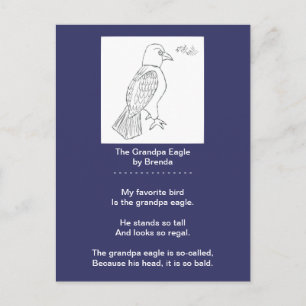 Carte postale Un Amusant Poème D'Aigle, Grand-Père