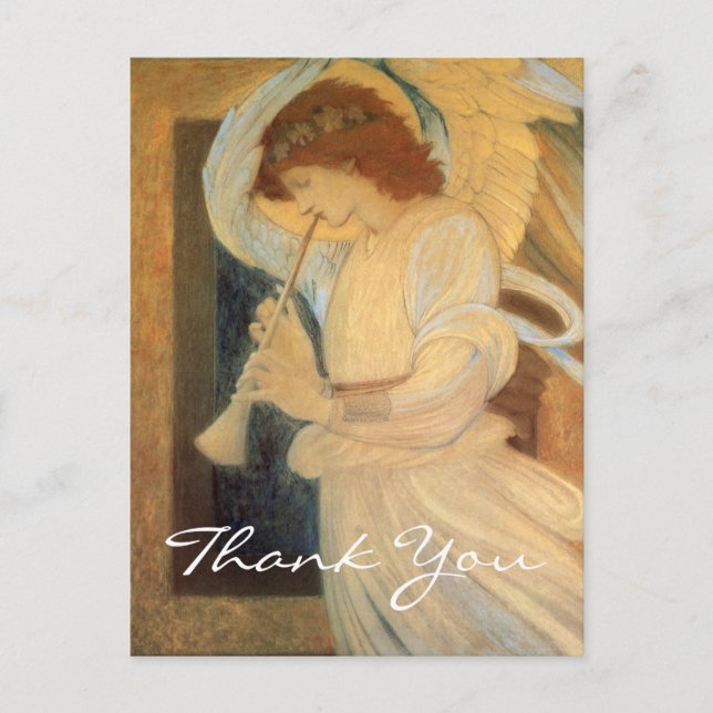 Carte Postale Un ange de Burne-Jones joue à Flageolet (Devant)
