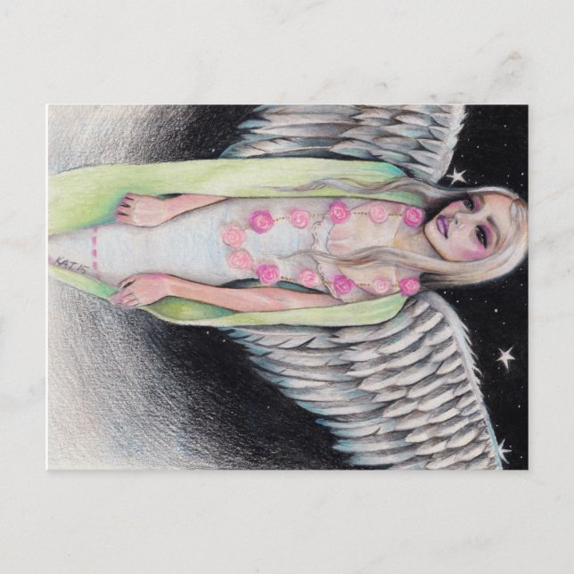 Carte Postale Un Ange Illustration Art original Kim Turner Art (Devant)