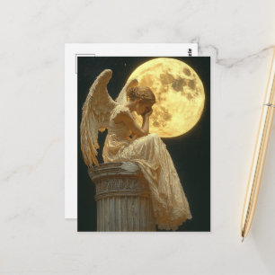 Carte Postale Un ange magnifique et la lune