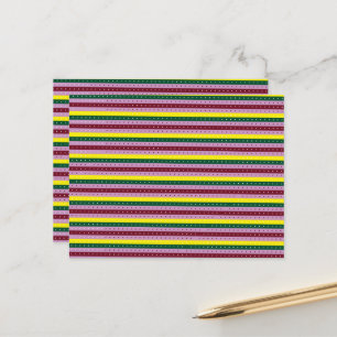 Carte Postale un arrière - plan rayé multicolore avec points