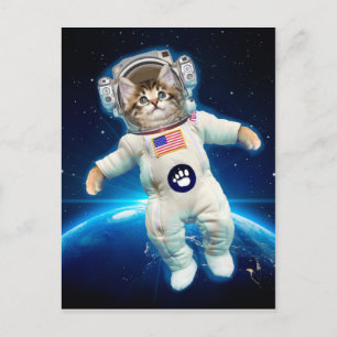 Carte Postale Un astronaute de chat dans l'espace
